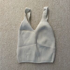 Abercrombie & Fitch Cream Ribbed Tank Top